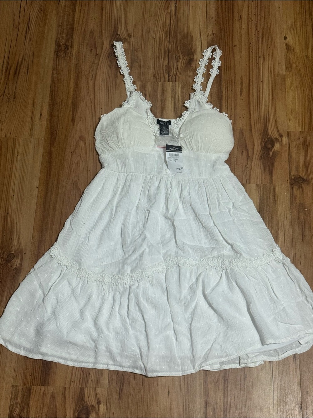 Rue21 White Eyelet Spaghetti-Strap Sundress